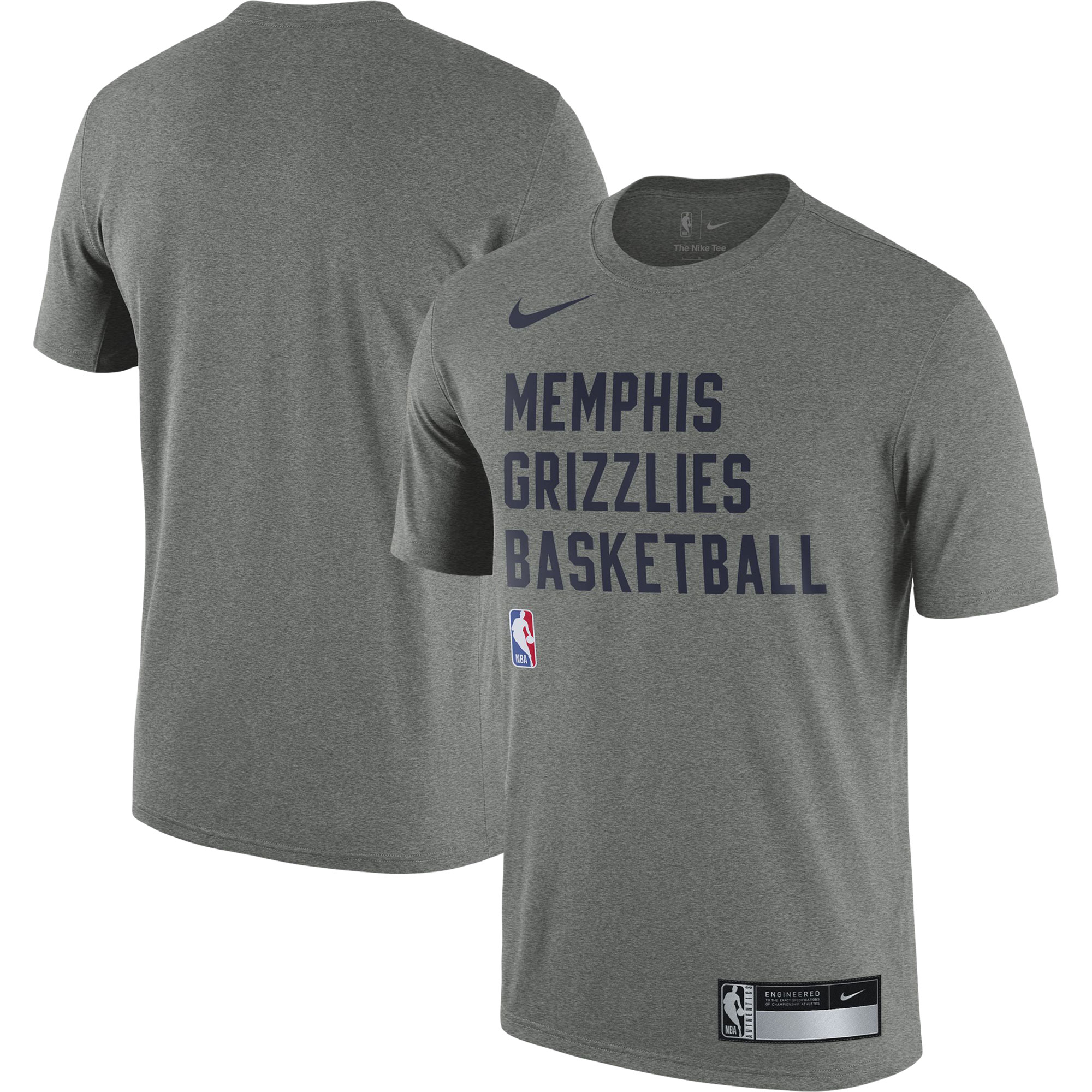 mens memphis grizzlies nike heather gray 202324 sideline legend performance practice t-shirt – Genuine NBA Hats & Jerseys for Fans