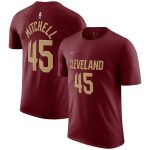 mens cleveland cavaliers donovan mitchell nike burgundy icon 202223 name  number t-shirt – Genuine NBA Hats & Jerseys for Fans