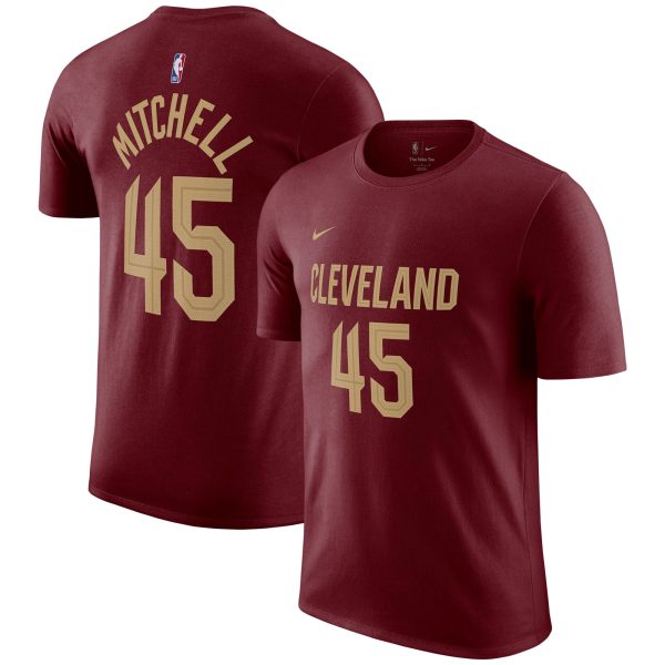 mens cleveland cavaliers donovan mitchell nike burgundy icon 202223 name  number t-shirt – Genuine NBA Hats & Jerseys for Fans