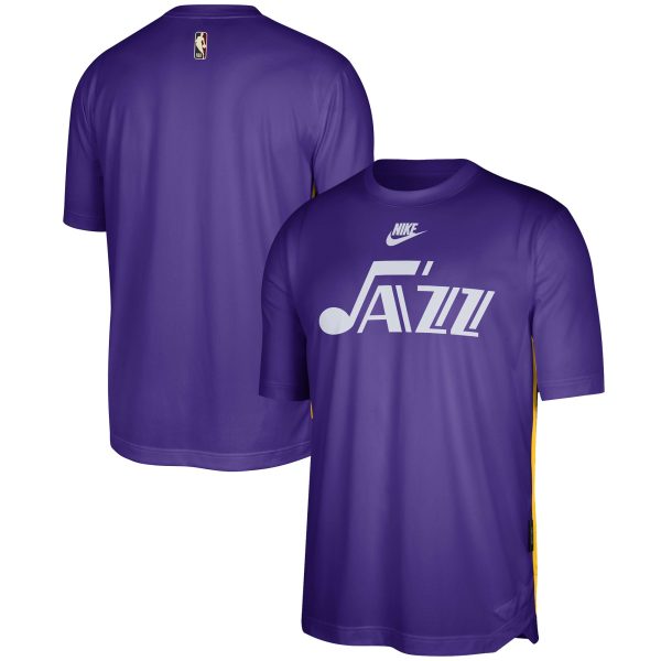 mens utah jazz nike purple hardwood classics 202324 classic edition performance pregame shooting t-shirt – Genuine NBA Hats & Jerseys for Fans