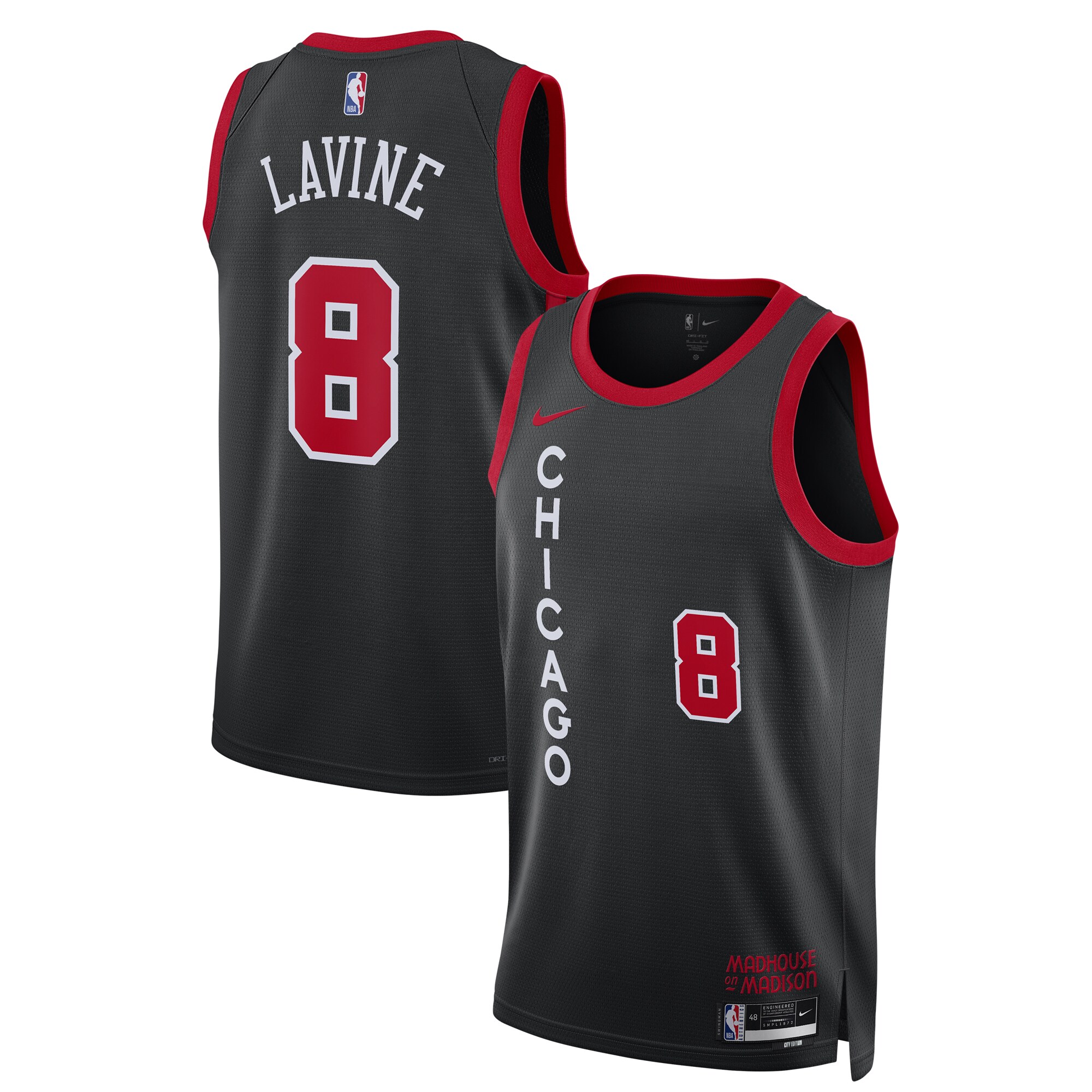 unisex chicago bulls zach lavine nike black 202324 swingman jersey - city edition
