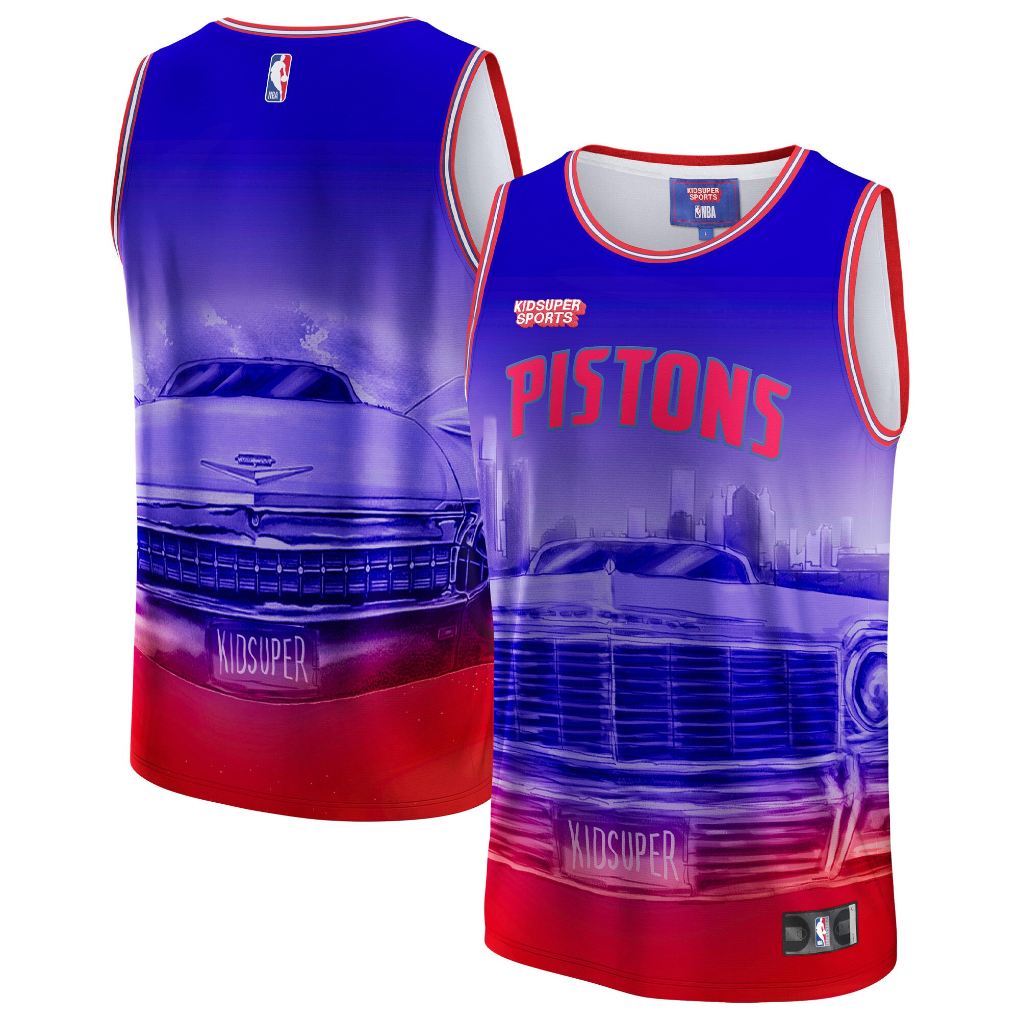 unisex detroit pistons nba amp kidsuper studios by fanatics red hometown jersey