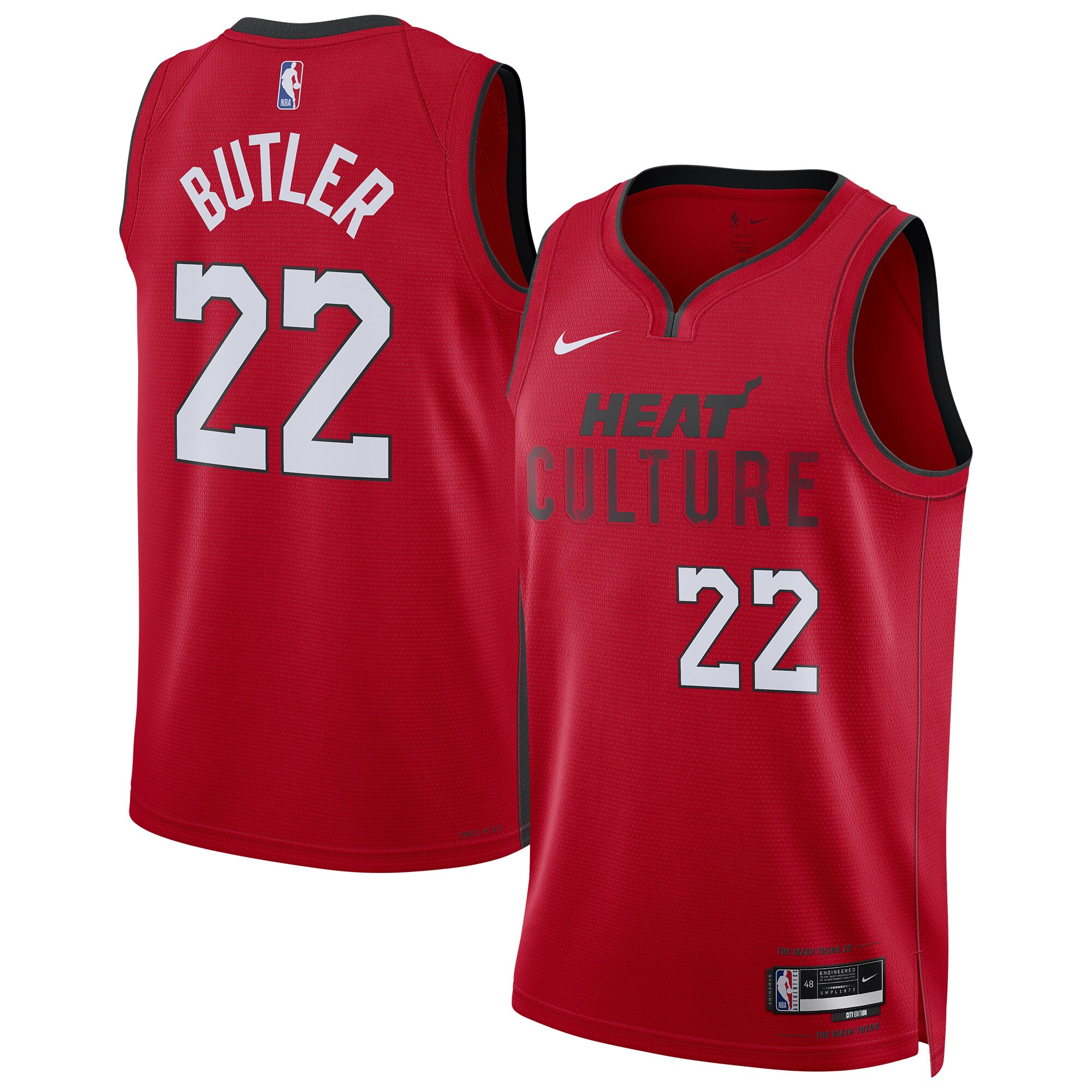 unisex miami heat jimmy butler nike red 202425 swingman player jersey - city edition