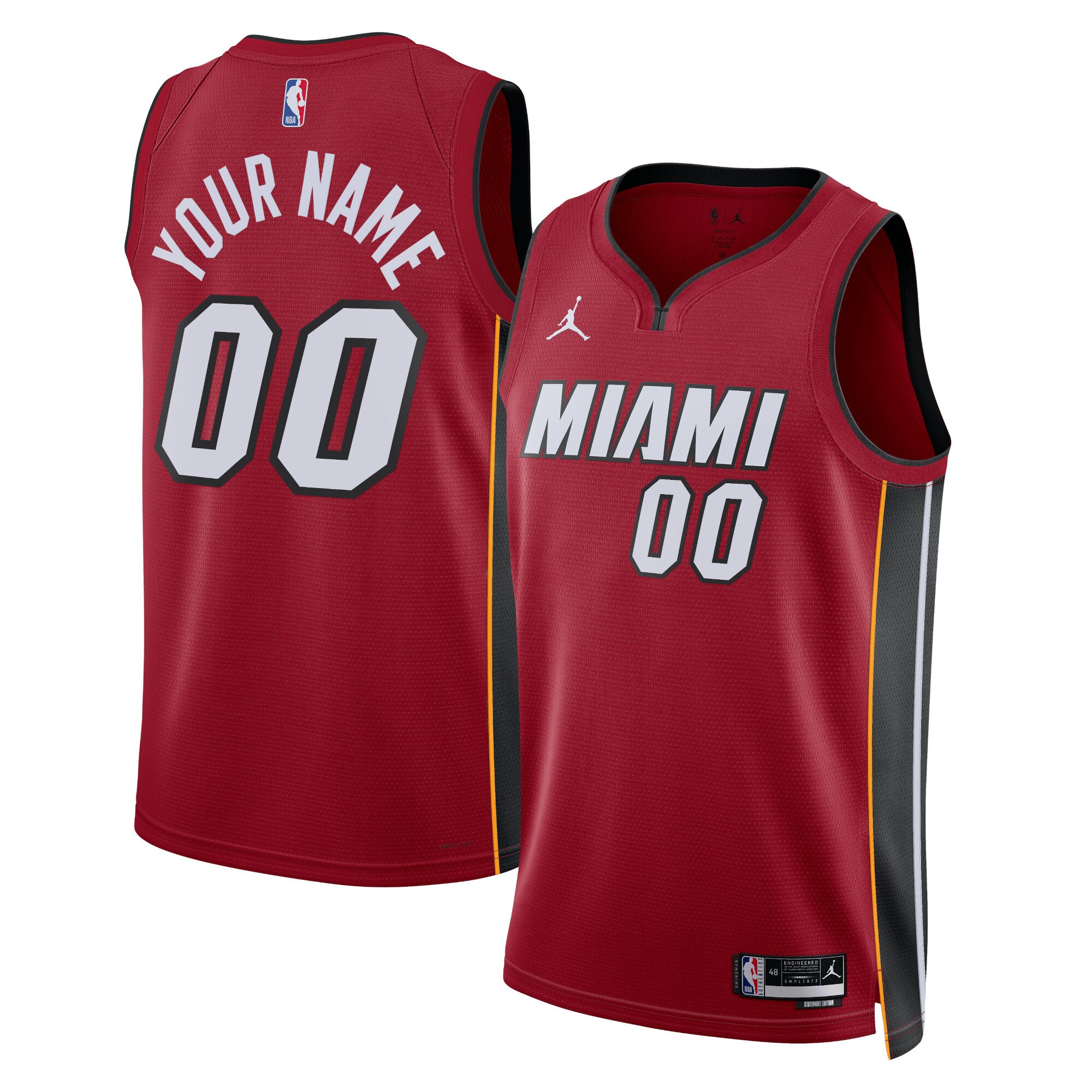 unisex miami heat jordan brand red 202223 swingman custom jersey - statement edition