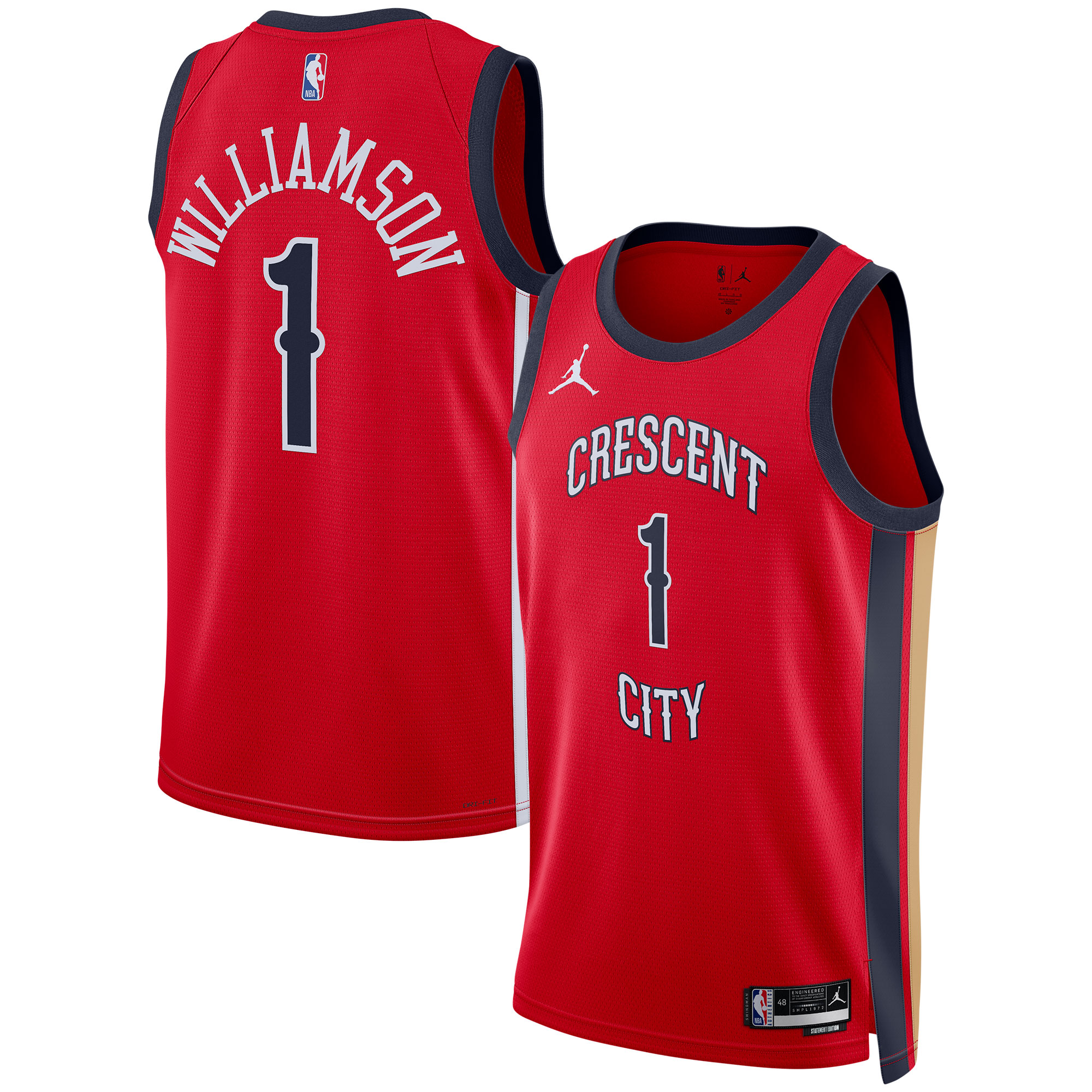 unisex new orleans pelicans zion williamson jordan brand red swingman jersey - statement edition