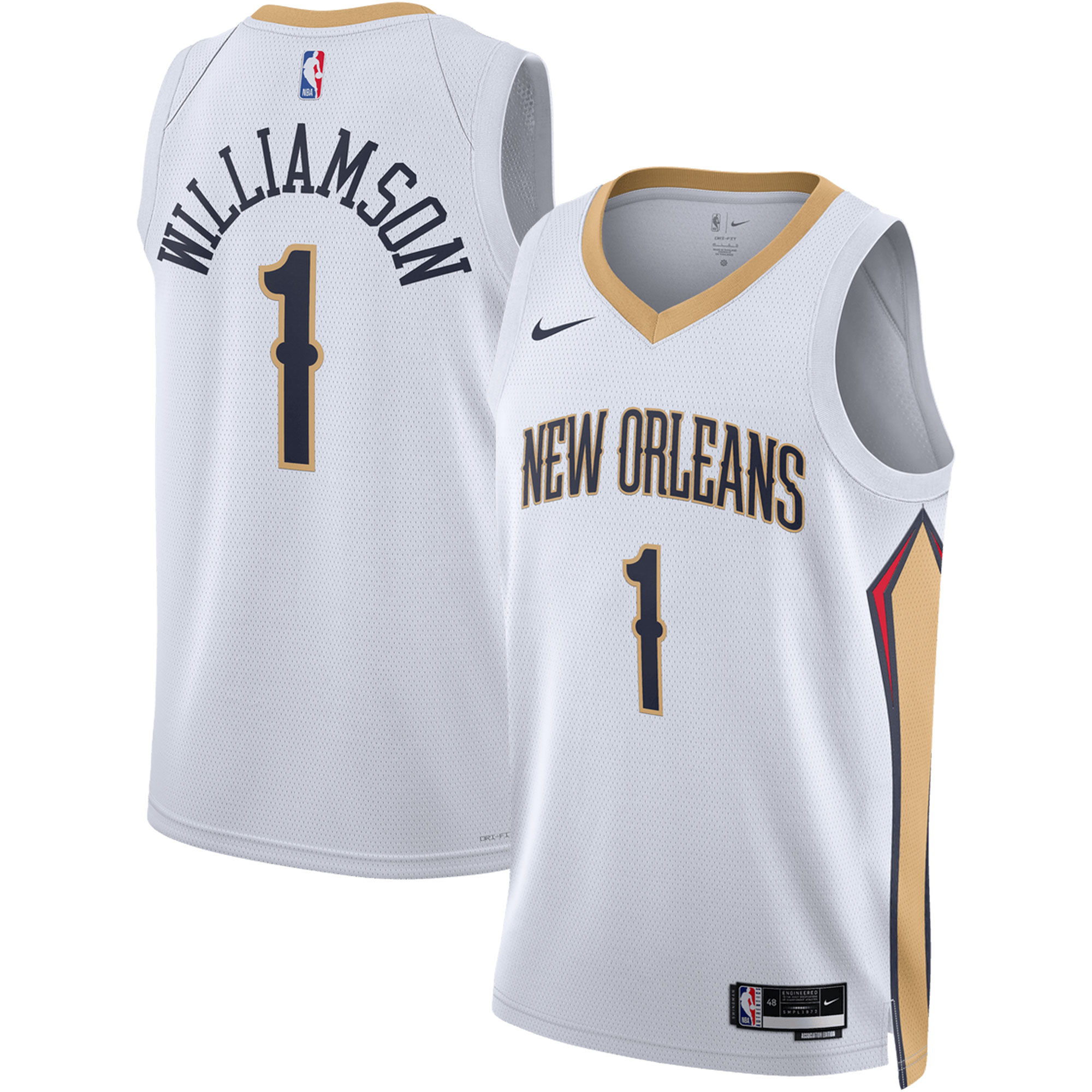 unisex new orleans pelicans zion williamson nike white swingman jersey - association edition