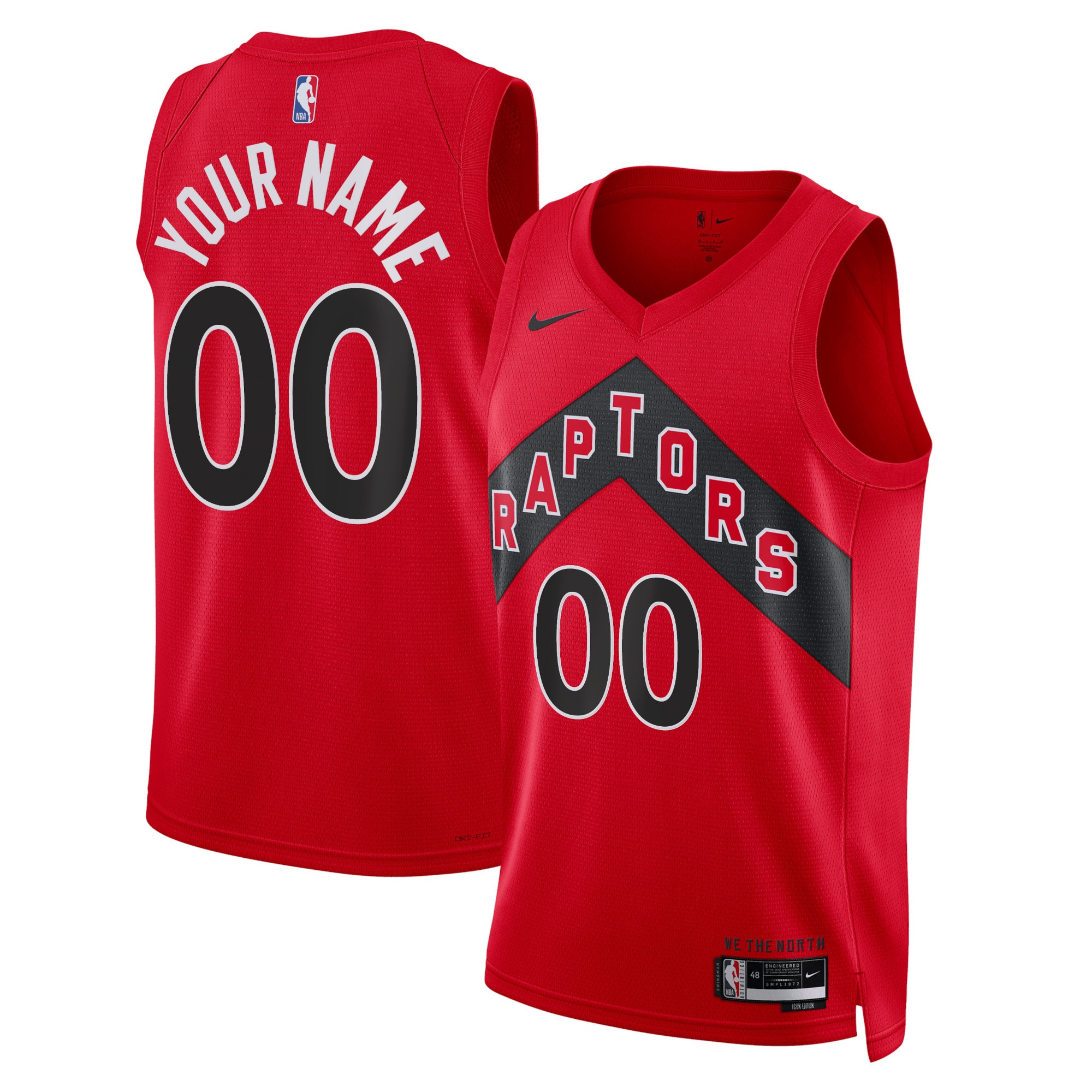 unisex toronto raptors nike red swingman custom jersey - icon edition