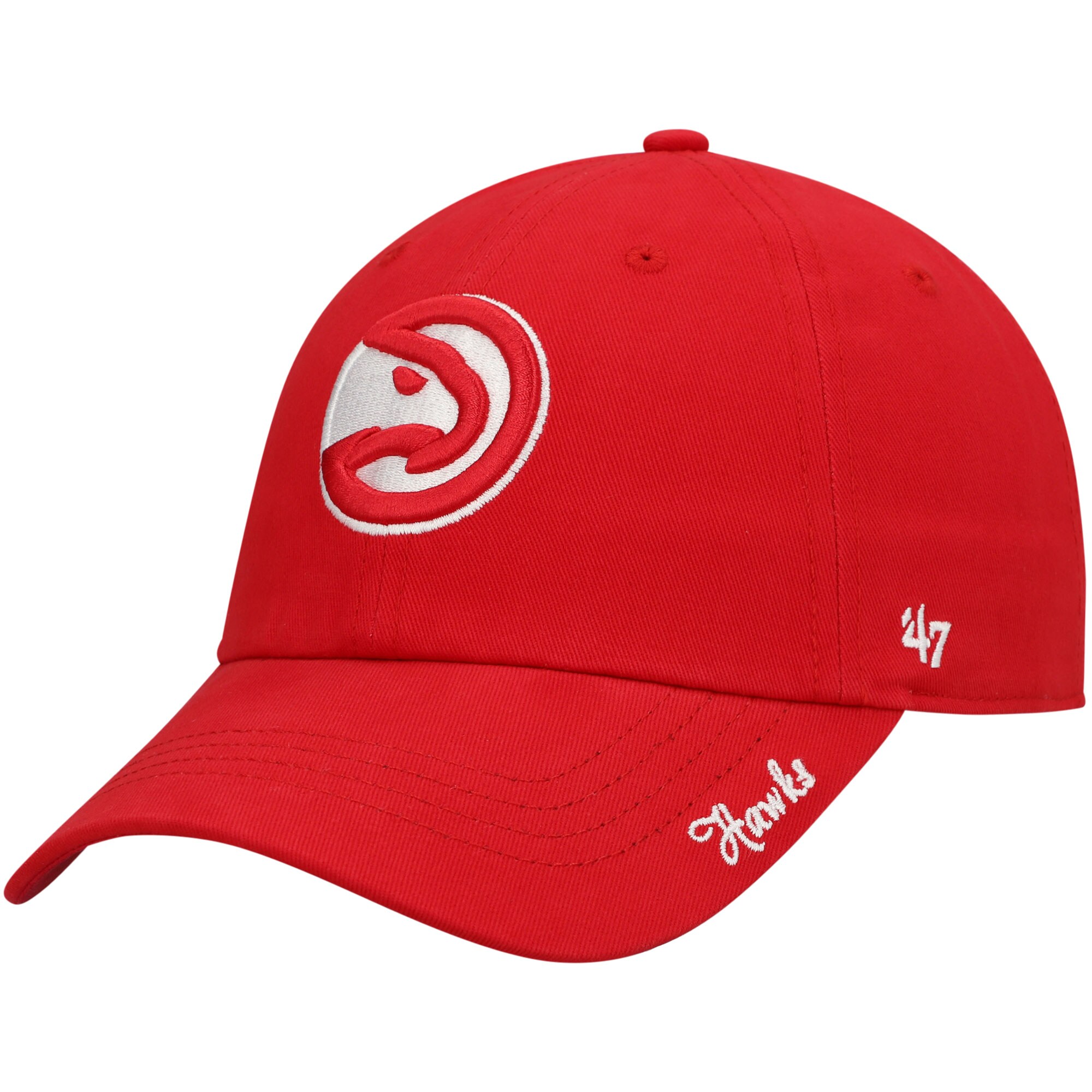 women8217s atlanta hawks 821747 red miata clean up logo adjustable hat – Genuine NBA Hats & Jerseys for Fans