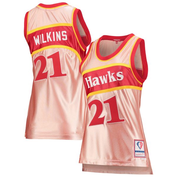 women8217s atlanta hawks dominique wilkins mitchell amp ness pink 75th anniversary rose gold 1986 swingman jersey – Genuine NBA Hats & Jerseys for Fans