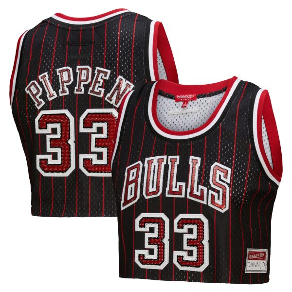 women8217s chicago bulls scottie pippen mitchell amp ness x dannijo black fashion cropped basketball jersey – Genuine NBA Hats & Jerseys for Fans