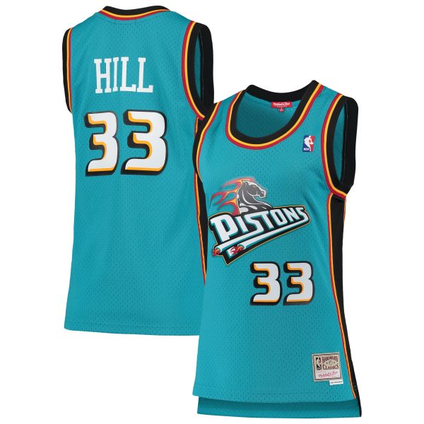 women8217s detroit pistons grant hill mitchell amp ness teal 199899 hardwood classics swingman jersey – Genuine NBA Hats & Jerseys for Fans