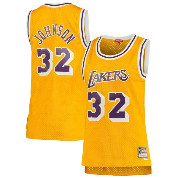 women8217s los angeles lakers magic johnson mitchell amp ness gold 198485 hardwood classics swingman jersey – Genuine NBA Hats & Jerseys for Fans