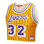 women8217s los angeles lakers magic johnson mitchell amp ness x dannijo yellow fashion cropped basketball jersey – Genuine NBA Hats & Jerseys for Fans