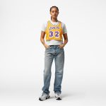 women8217s los angeles lakers magic johnson mitchell amp ness x dannijo yellow fashion cropped basketball jersey – Genuine NBA Hats & Jerseys for Fans