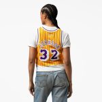 women8217s los angeles lakers magic johnson mitchell amp ness x dannijo yellow fashion cropped basketball jersey – Genuine NBA Hats & Jerseys for Fans