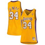 women8217s los angeles lakers shaquille o8217neal mitchell amp ness gold 199900 hardwood classics swingman jersey – Genuine NBA Hats & Jerseys for Fans