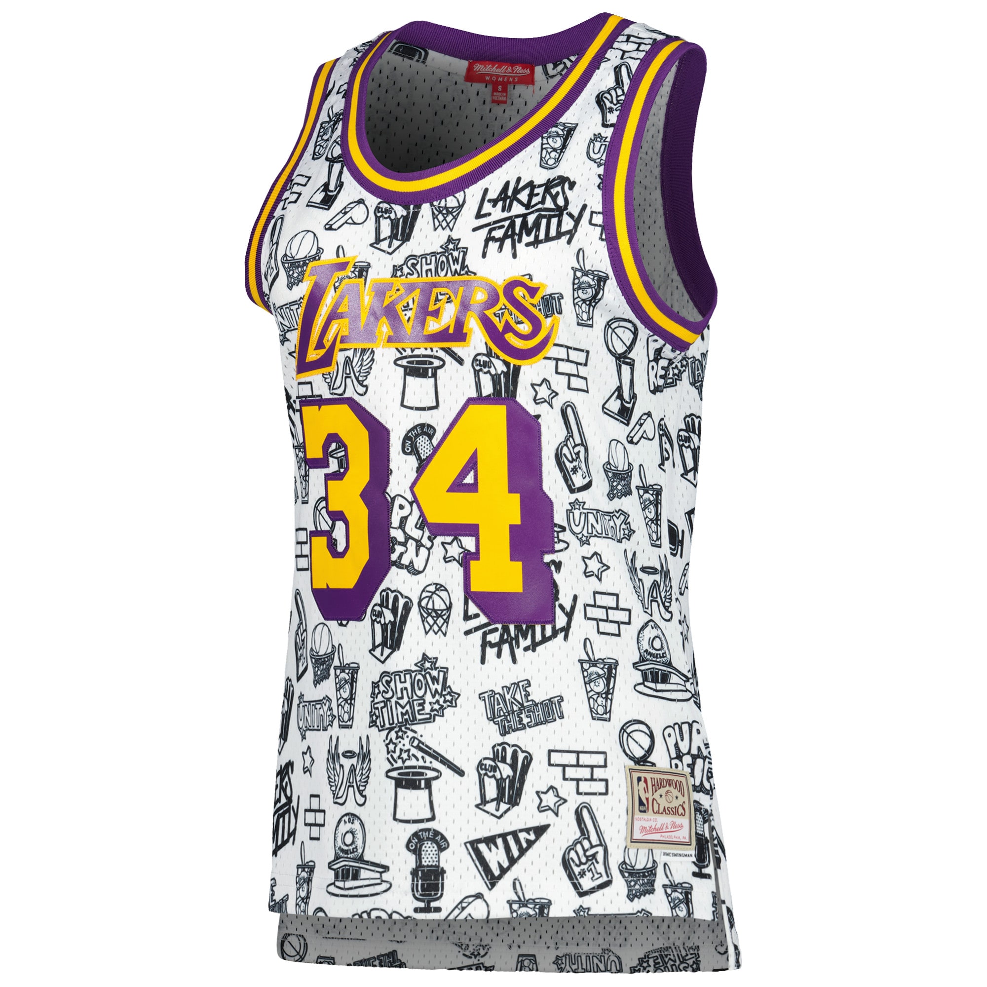 women8217s los angeles lakers shaquille o8217neal mitchell amp ness white 1996 doodle swingman jersey – Genuine NBA Hats & Jerseys for Fans