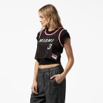 women8217s miami heat dwyane wade mitchell amp ness x dannijo black fashion cropped basketball jersey – Genuine NBA Hats & Jerseys for Fans