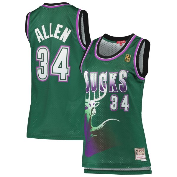 women8217s milwaukee bucks ray allen mitchell amp ness green 199697 hardwood classics swingman jersey – Genuine NBA Hats & Jerseys for Fans