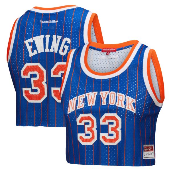 women8217s new york knicks patrick ewing mitchell amp ness x dannijo royal fashion cropped basketball jersey – Genuine NBA Hats & Jerseys for Fans