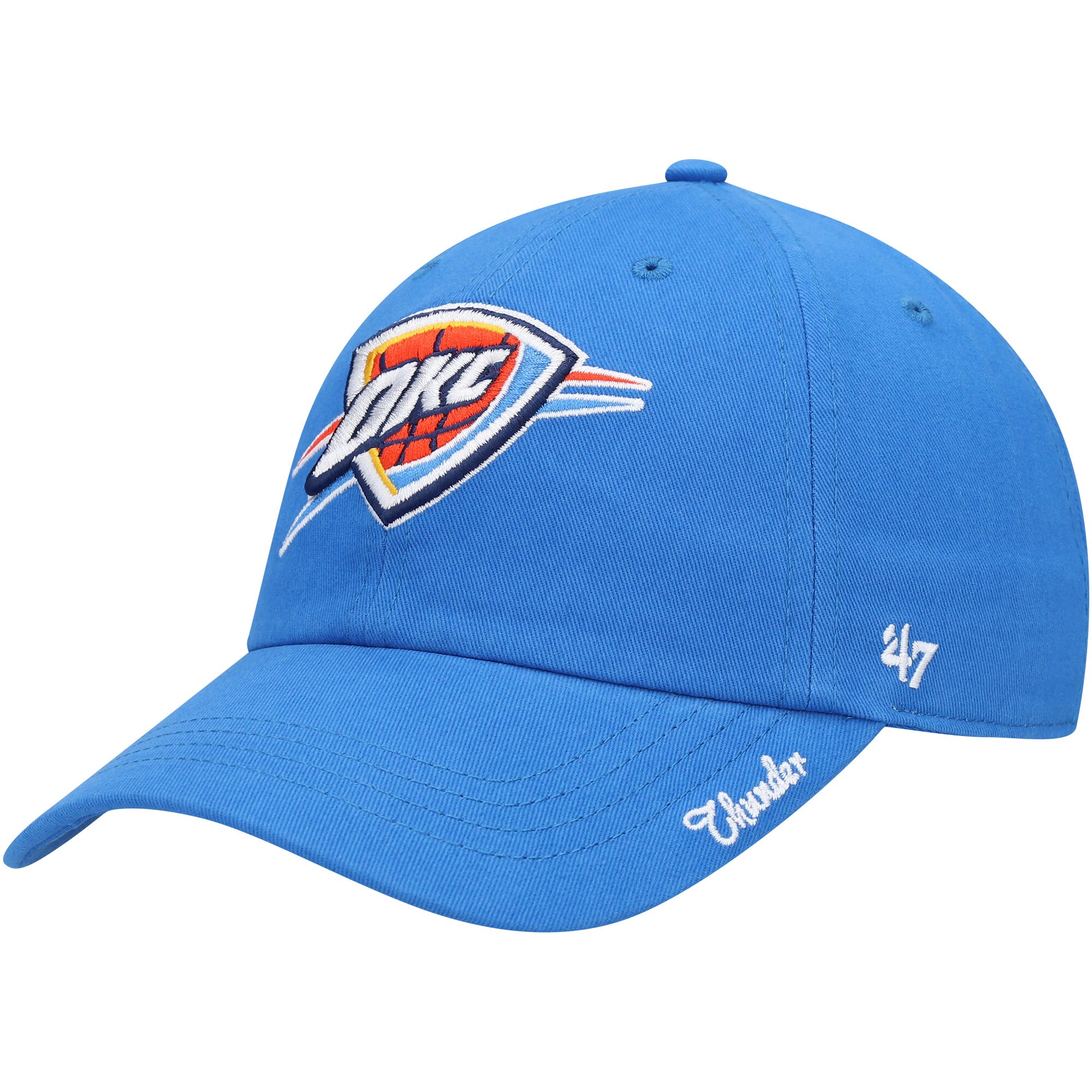 women8217s oklahoma city thunder 821747 blue miata clean up logo adjustable hat – Genuine NBA Hats & Jerseys for Fans