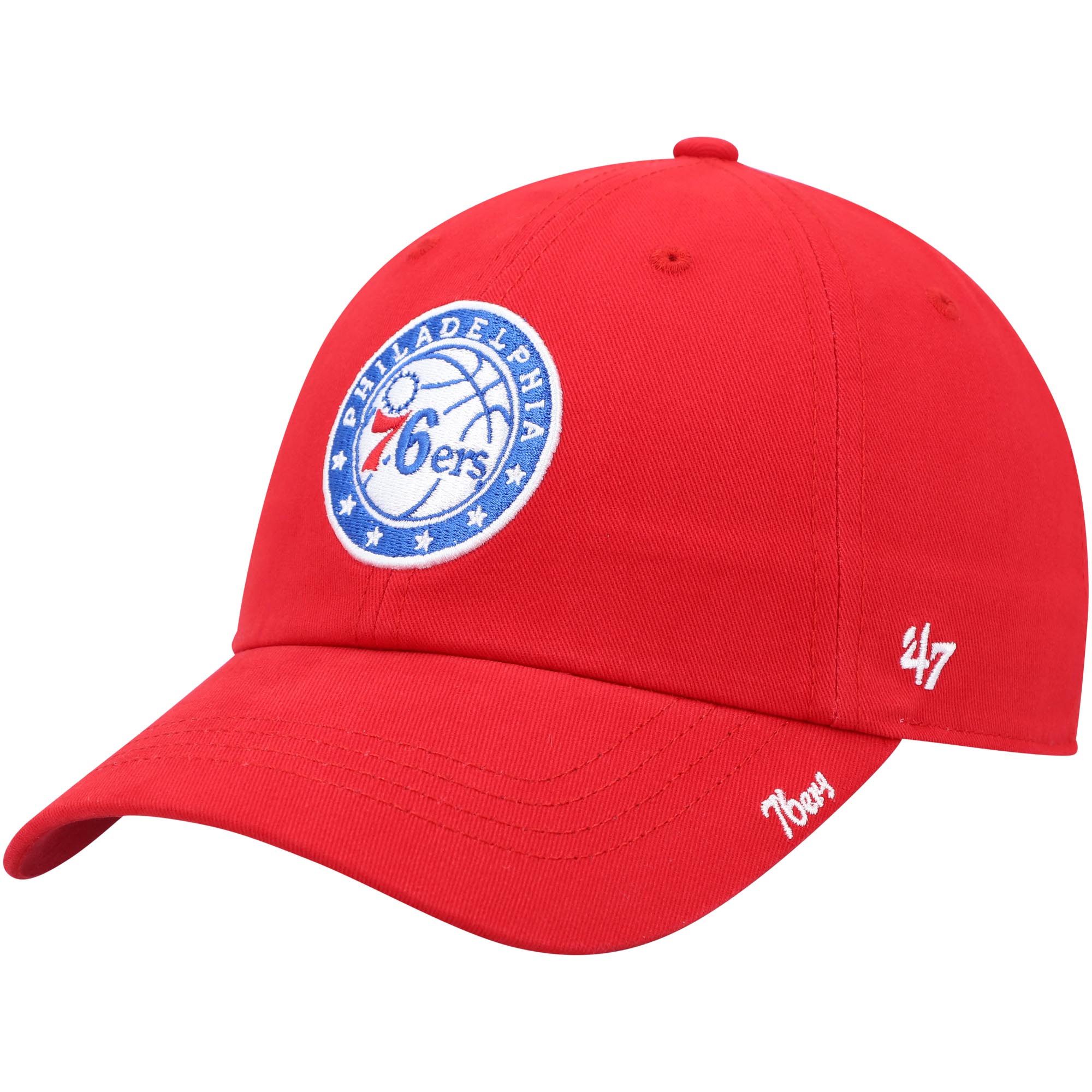 women8217s philadelphia 76ers 821747 red miata clean up logo adjustable hat – Genuine NBA Hats & Jerseys for Fans