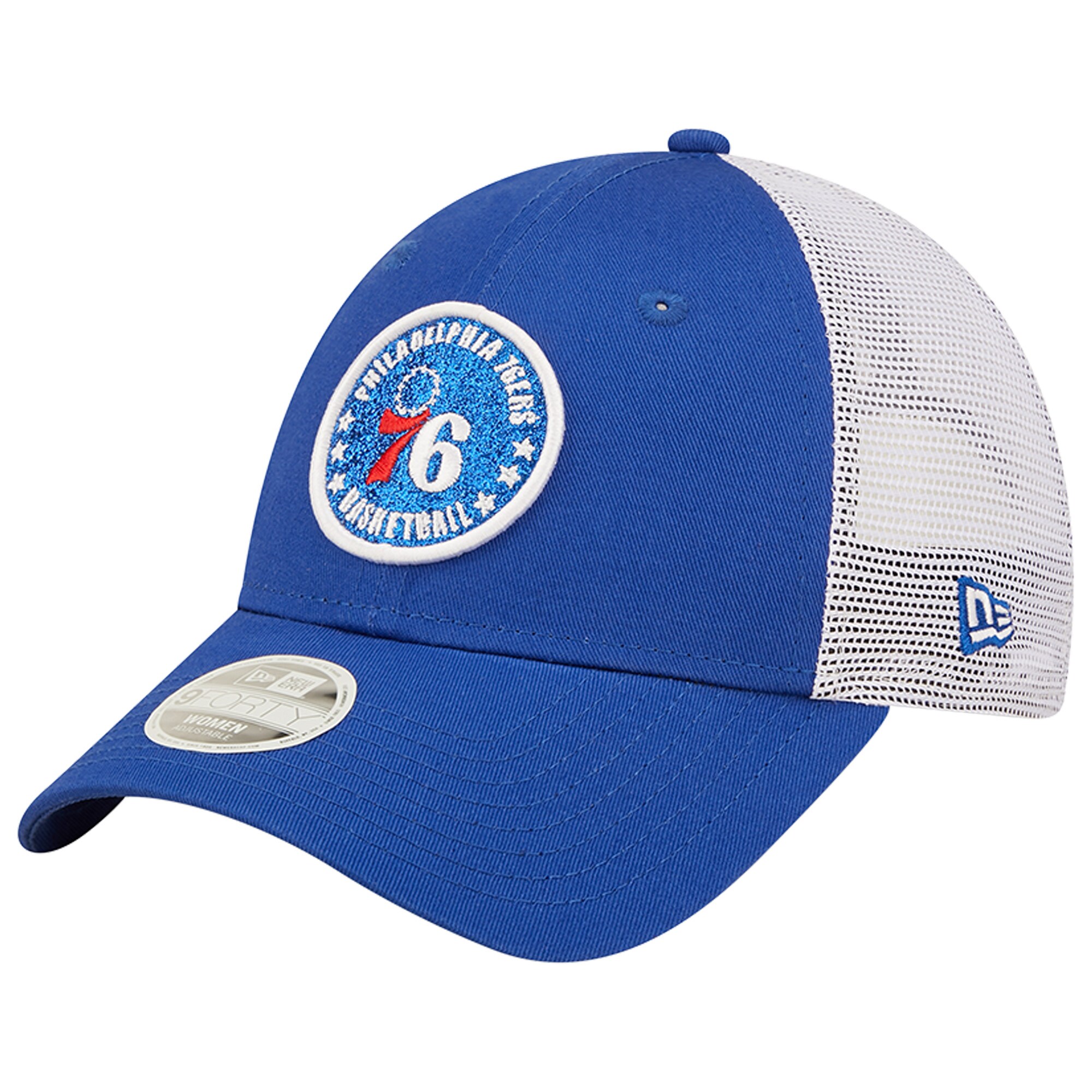 women8217s philadelphia 76ers new era royalwhite glitter patch 9forty snapback hat – Genuine NBA Hats & Jerseys for Fans