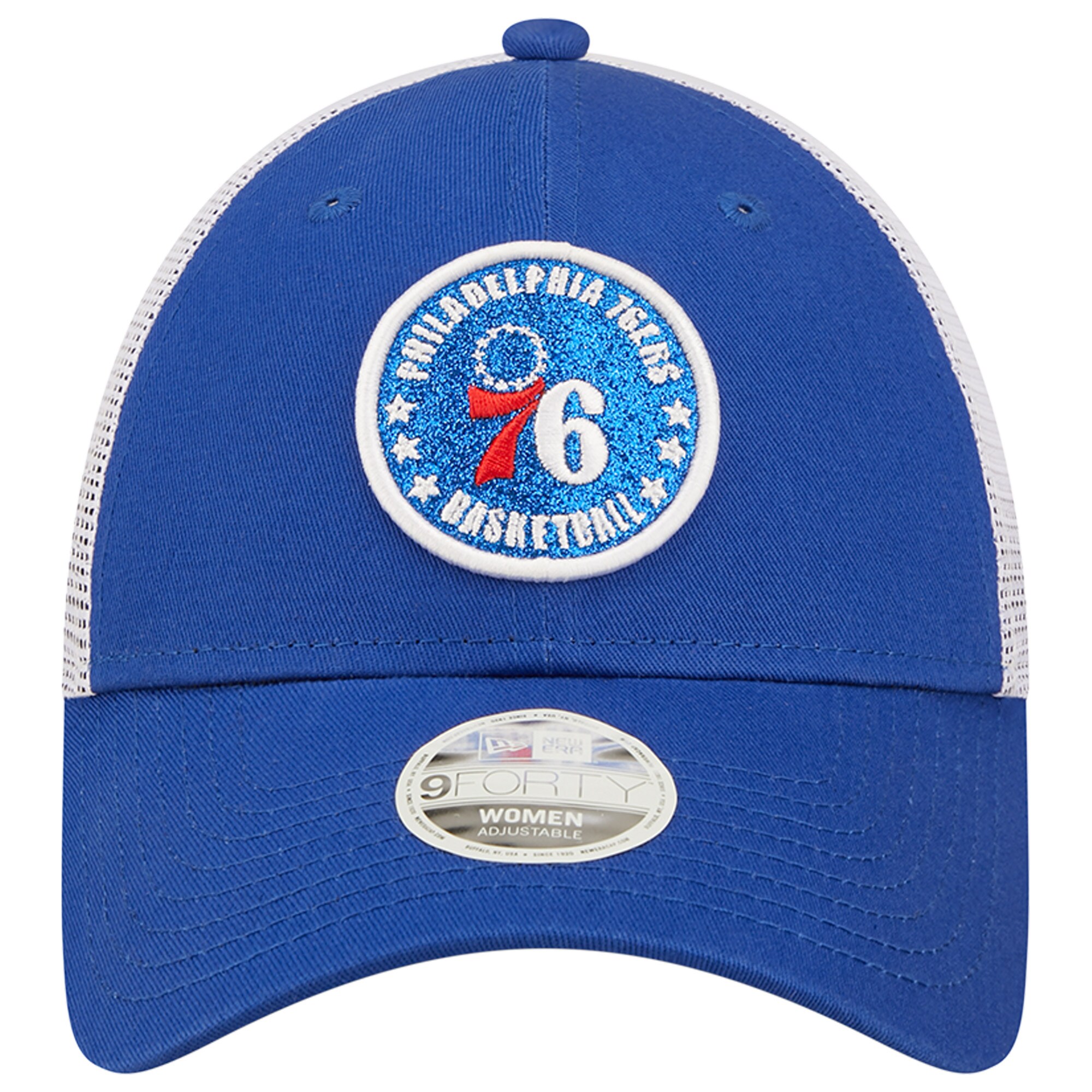 women8217s philadelphia 76ers new era royalwhite glitter patch 9forty snapback hat – Genuine NBA Hats & Jerseys for Fans