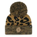 women8217s portland trail blazers 821747 leopard rosette cuffed knit hat with pom – Genuine NBA Hats & Jerseys for Fans