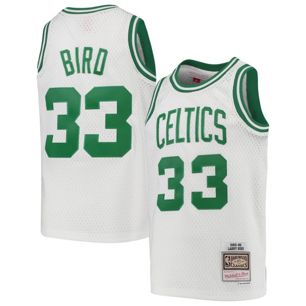 youth boston celtics larry bird mitchell amp ness white 1985-86 hardwood classics swingman throwback jersey – Genuine NBA Hats & Jerseys for Fans