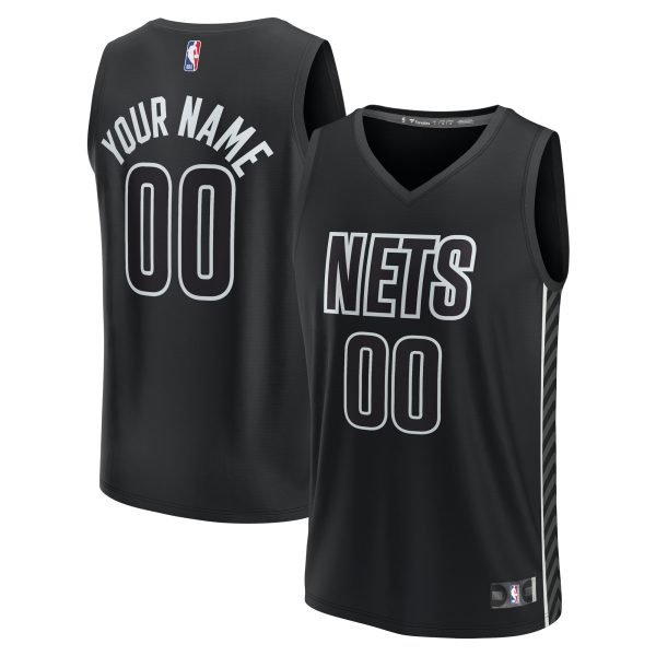 youth brooklyn nets fanatics black fast break replica custom jersey – statement edition – Genuine NBA Hats & Jerseys for Fans