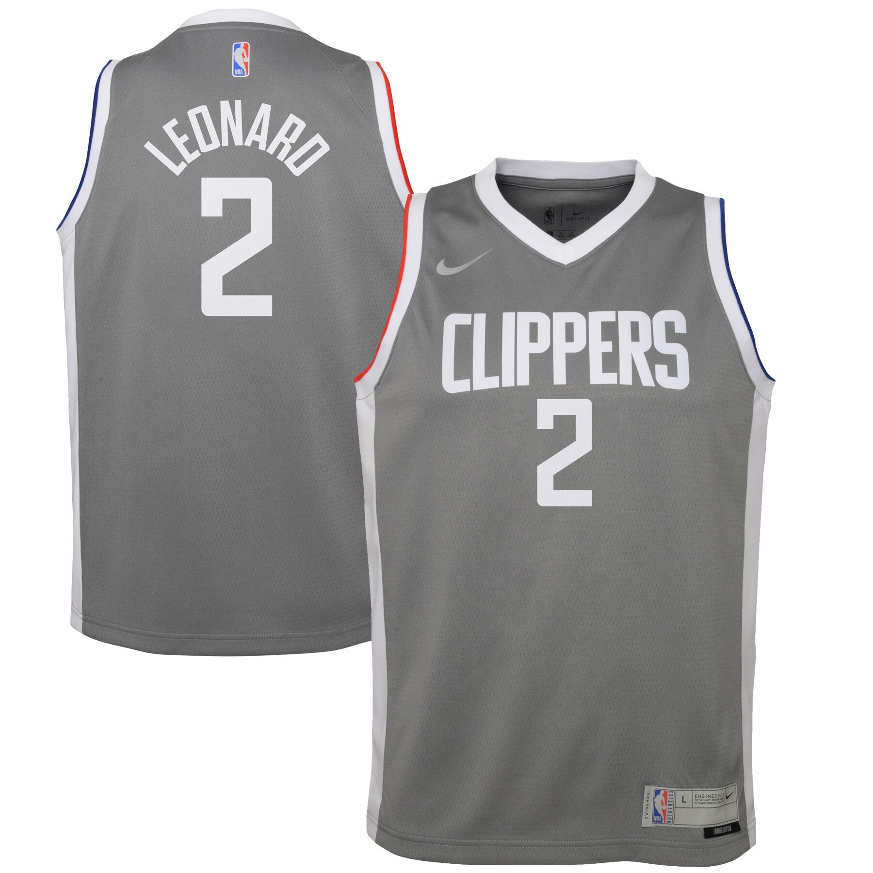 youth la clippers kawhi leonard nike gray 202021 swingman player jersey – earned edition – Genuine NBA Hats & Jerseys for Fans