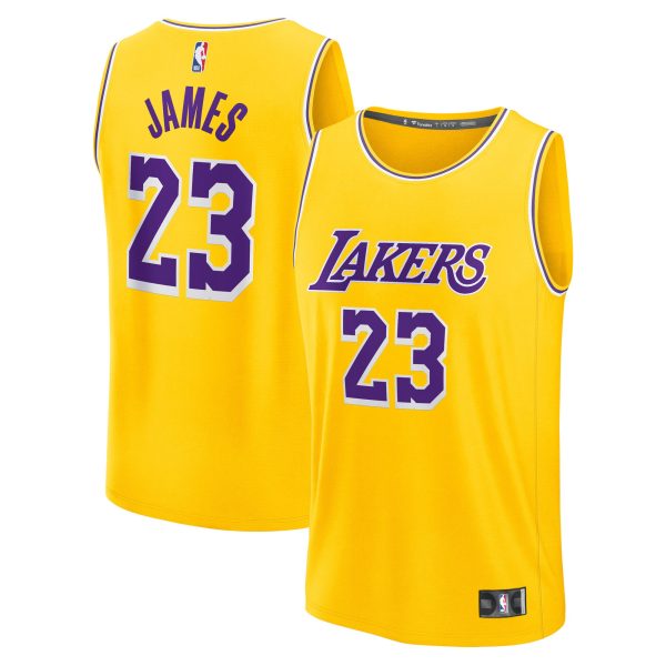 youth los angeles lakers lebron james fanatics gold fast break replica player jersey – icon edition – Genuine NBA Hats & Jerseys for Fans
