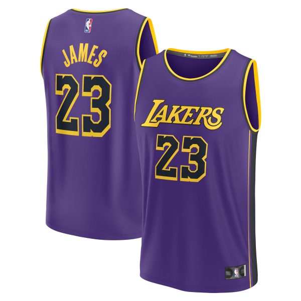 youth los angeles lakers lebron james fanatics purple fast break replica player jersey – statement edition – Genuine NBA Hats & Jerseys for Fans