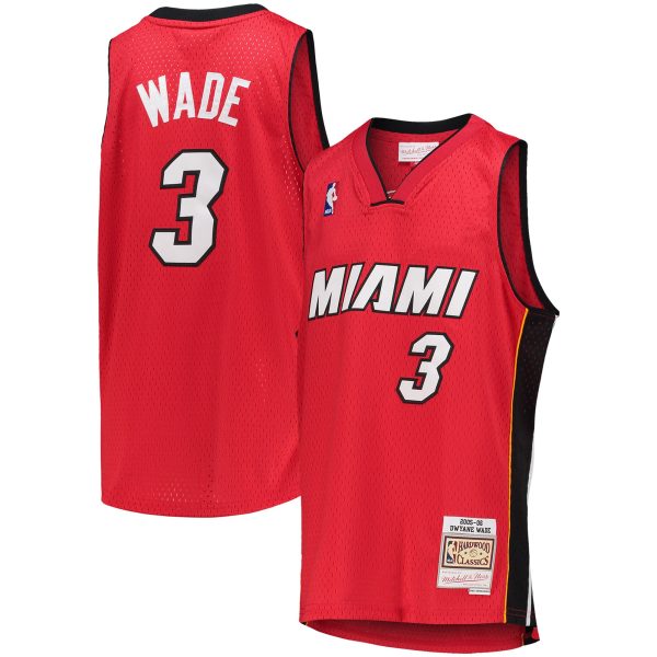 youth miami heat dwyane wade mitchell amp ness red 200506 hardwood classics swingman jersey – Genuine NBA Hats & Jerseys for Fans