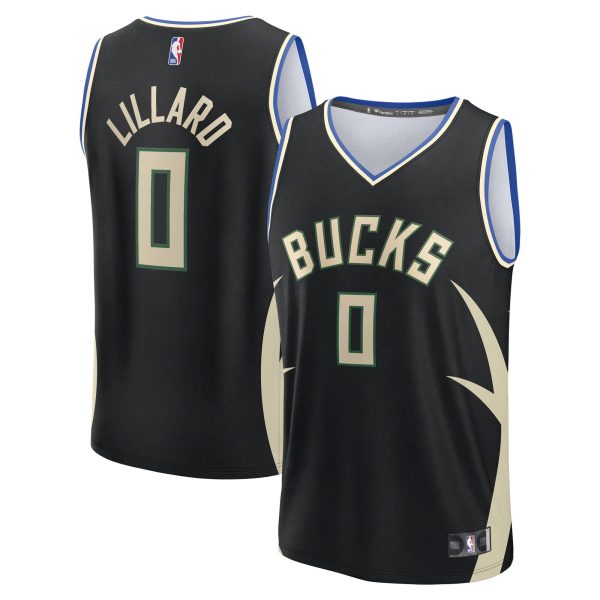 youth milwaukee bucks damian lillard fanatics black fast break replica player jersey – statement edition – Genuine NBA Hats & Jerseys for Fans