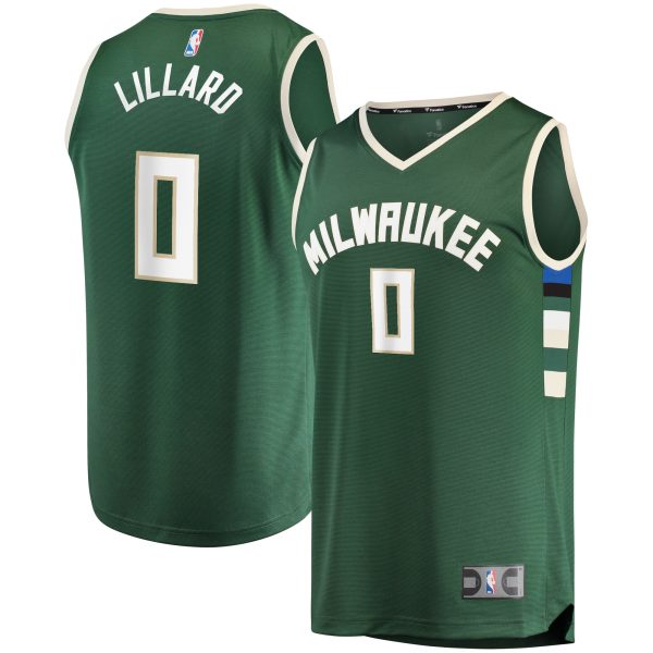 youth milwaukee bucks damian lillard fanatics hunter green fast break player jersey – icon edition – Genuine NBA Hats & Jerseys for Fans