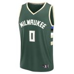 youth milwaukee bucks damian lillard fanatics hunter green fast break replica player jersey – icon edition – Genuine NBA Hats & Jerseys for Fans