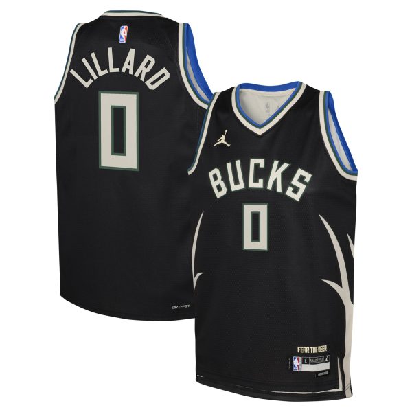 youth milwaukee bucks damian lillard jordan brand black swingman jersey – statement edition – Genuine NBA Hats & Jerseys for Fans
