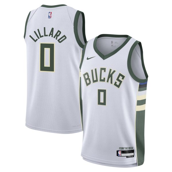 youth milwaukee bucks damian lillard nike white swingman jersey – association edition – Genuine NBA Hats & Jerseys for Fans