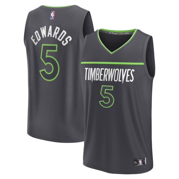 youth minnesota timberwolves anthony edwards fanatics anthracite fast break replica player jersey – statement edition – Genuine NBA Hats & Jerseys for Fans