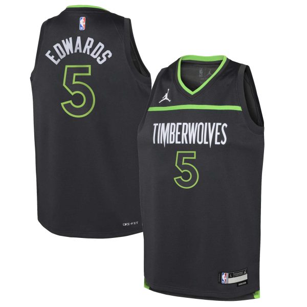 youth minnesota timberwolves anthony edwards jordan brand black swingman jersey – statement edition – Genuine NBA Hats & Jerseys for Fans
