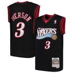 youth philadelphia 76ers allen iverson mitchell amp ness black hardwood classics swingman throwback jersey – Genuine NBA Hats & Jerseys for Fans