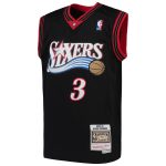 youth philadelphia 76ers allen iverson mitchell amp ness black hardwood classics swingman throwback jersey – Genuine NBA Hats & Jerseys for Fans