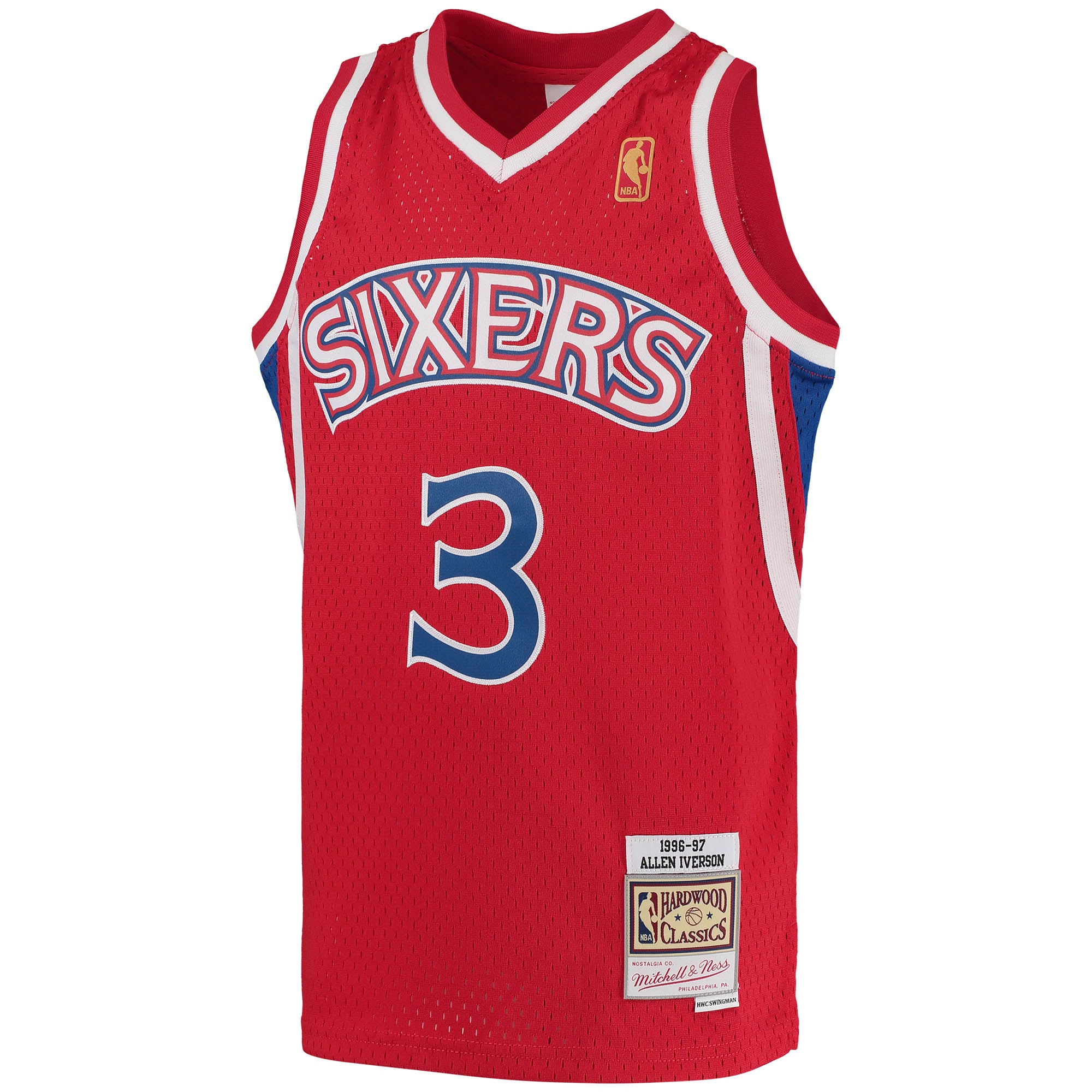 youth philadelphia 76ers allen iverson mitchell amp ness red 199697 hardwood classics swingman throwback jersey – Genuine NBA Hats & Jerseys for Fans