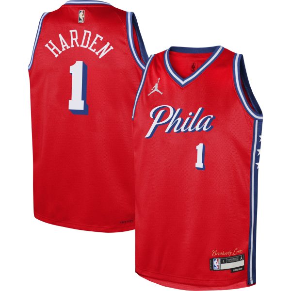 youth philadelphia 76ers james harden jordan brand red swingman jersey – statement edition – Genuine NBA Hats & Jerseys for Fans