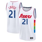 youth philadelphia 76ers joel embiid fanatics white 202425 fast break player jersey – city edition – Genuine NBA Hats & Jerseys for Fans
