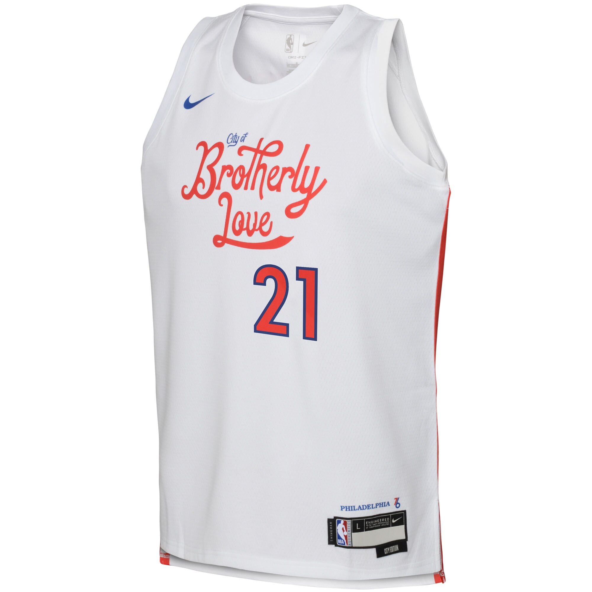 youth philadelphia 76ers joel embiid nike white 202223 swingman jersey – city edition – Genuine NBA Hats & Jerseys for Fans