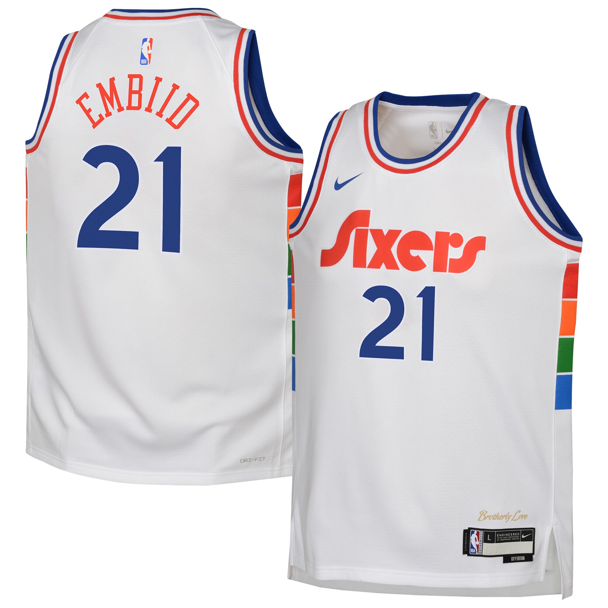 youth philadelphia 76ers joel embiid nike white 202425 swingman player jersey – city edition – Genuine NBA Hats & Jerseys for Fans