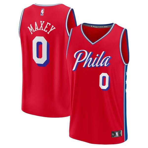 youth philadelphia 76ers tyrese maxey fanatics red fast break player jersey – statement edition – Genuine NBA Hats & Jerseys for Fans